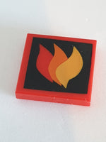 2x2 Fliese bedruckt mit klassischem Feuersymbol groß rot