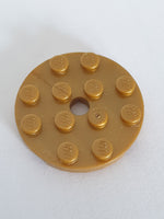 4x4 Rundplatte mit Loch pearlgold pearl gold