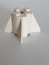 2x2x2 Rundstein/rakete mit Flügeln Kegelstein weiß white