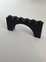 1x6x2 Bogenstein, mit Querstrebe / support schwarz black