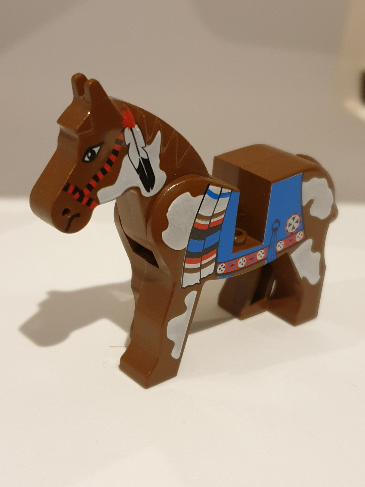 Pferd bedruckt Indianer altbraun
