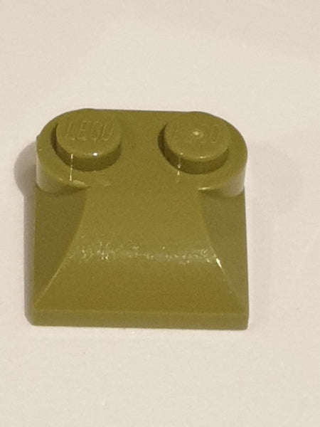 NEU 2x2x2/3 modifizierter Stein zwei Noppen, gekrümmt olivgrün olive green