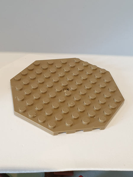 10x10 Platte modifiziert achteckig mit Loch dunkelbeige