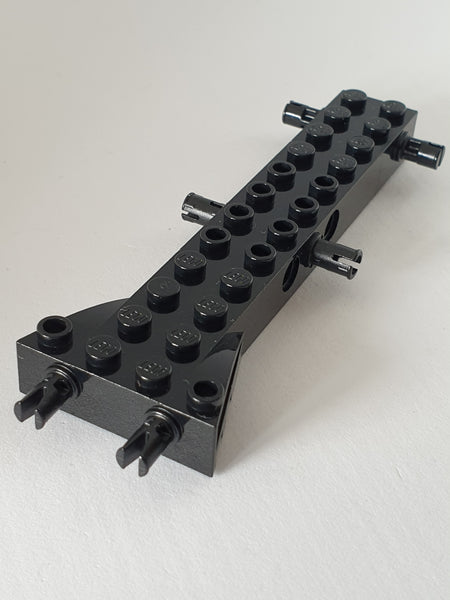2x12 Fahrzeugbasis modifizierter Stein mit Pins und Löchern schwarz black