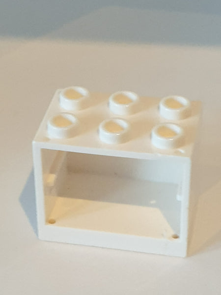 2x3x2 Container Box Schrank, offene Noppen, Hollow Studs weiß white
