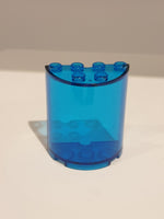 2x4x4 Wandelement / halber Zylinder rund transparent dunkelblau trans dark blue