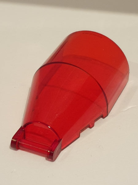 7x4x2 Windschutzscheibe rund mit Griff transparent rot