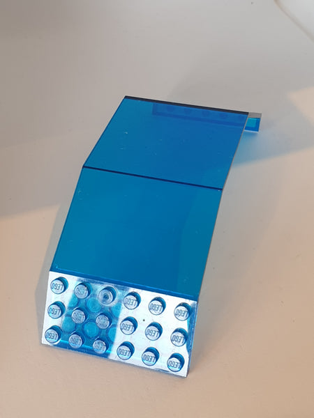10x6x11 Paneel Wandelement gebogen transparent dunkelblau trans dark blue