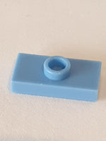 1x2 modifizierte Fliese/Platte mit Noppe ohne Nut mittelblau