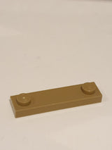 1x4 modifizierte Fliese mit 2 Noppen außen dunkelbeige