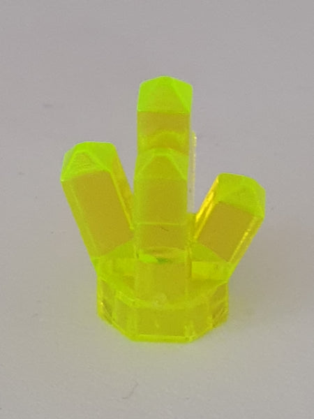 1x1 Fels Kristall mit 5 Auswölbungen transparent neongrün