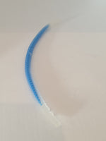 Schlauch Flexibel geriffelt 19L mit 8mm Enden, blauer Kern transparent weiß trans clear
