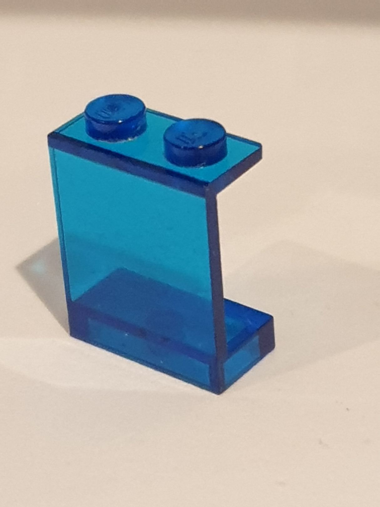 1x2x2 Wandelement / Paneel ohne Seitenstützen hohle Noppen transparent dunkelblau trans dark blue