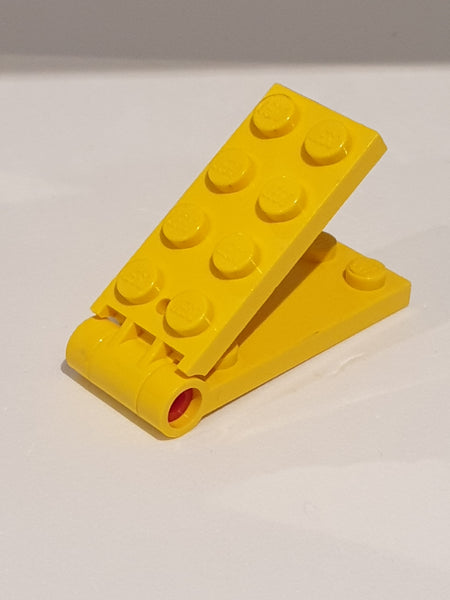 2x4 Scharnierplatte mit Loch gelb