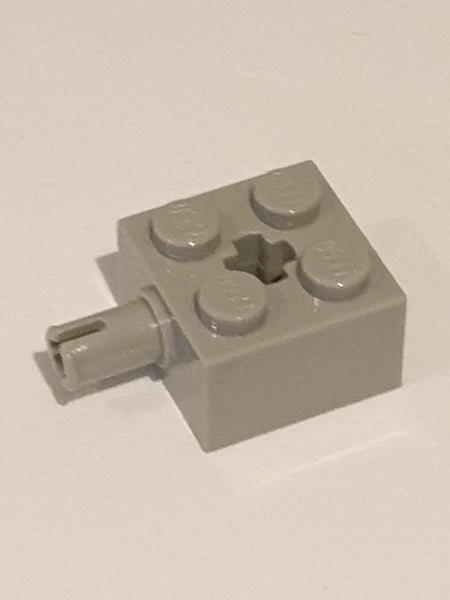 2x2 modifizierter Stein mit Pin und Achsenloch althellgrau light gray