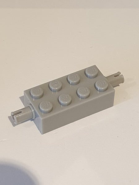 2x4 modifizierter Stein Achse mit 2 Pins neuhellgrau