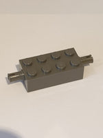 2x4 modifizierter Stein Achse mit 2 Pins altdunkelgrau dark gray