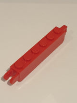 1x6 Scharnierstein mit Fingern an beiden Enden rot