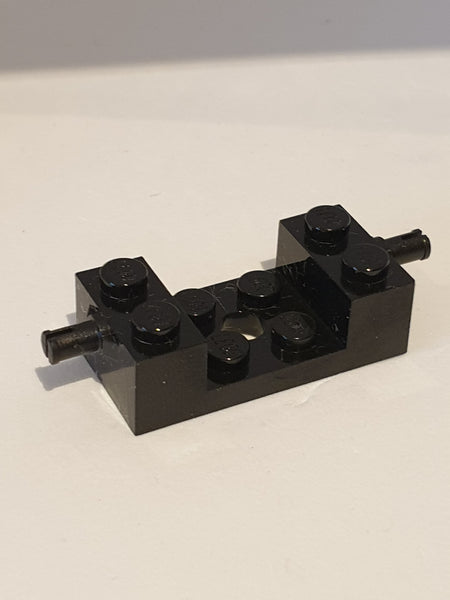 4x2 modifizierter Stein Radhalter mit 2x2 Ausschnitt schwarz black