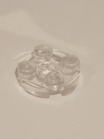 2x2 Rundplatte mit Achsenloch (+) transparent weiß trans clear