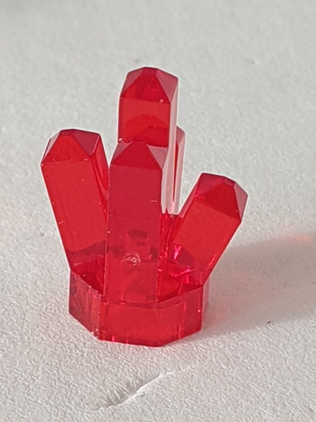 1x1 Fels Kristall mit 5 Auswölbungen transparent rot