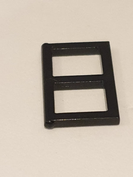 1x2x3 Fensterflügel mit Strebe mit dünner Ecke schwarz black