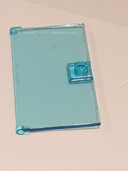 1x4x6 Glastür mit Griff transparent hellblau trans light blue