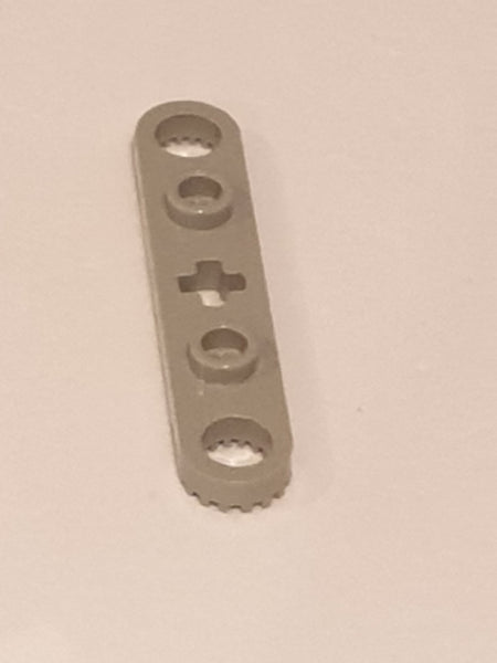 1x5 Technik Platte mit gezahnten Enden und Kreuzloch althellgrau light gray