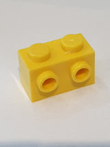 1x2 modifizierter Stein mit 2 Noppen an einer Seite gelb
