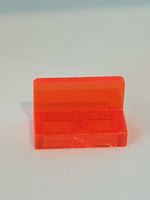 1x2x1 modifizierte Fliese Wandelement runde Ecken transparent neonorange