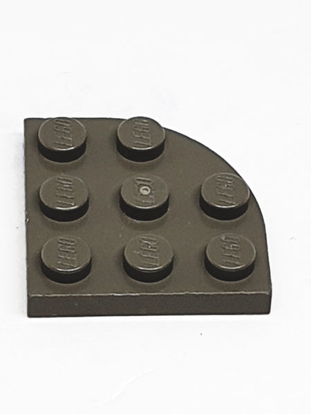 3x3 Kreis 1/4 Eckplatte / Rundplatte altdunkelgrau dark gray