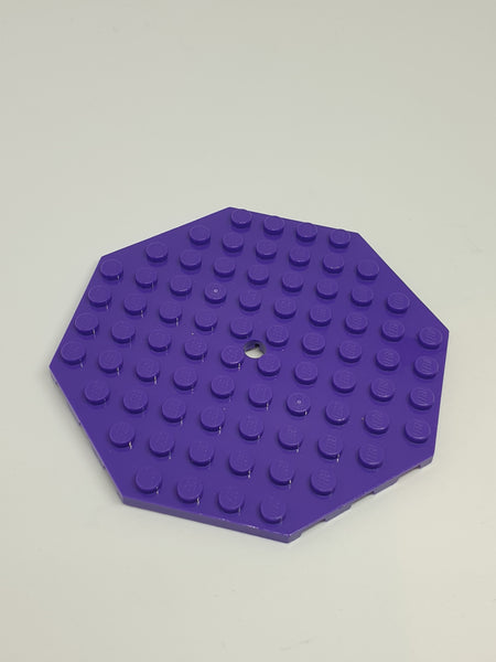 10x10 Platte modifiziert achteckig mit Loch lila dark purple