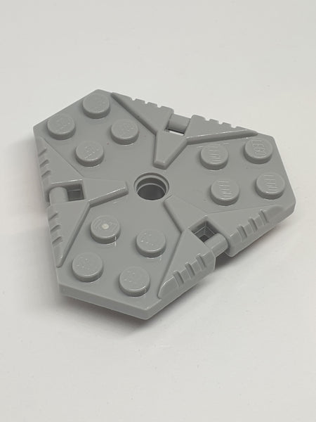 6x6 Platte modifiziert hexagonal mit Pinhalter neuhellgrau