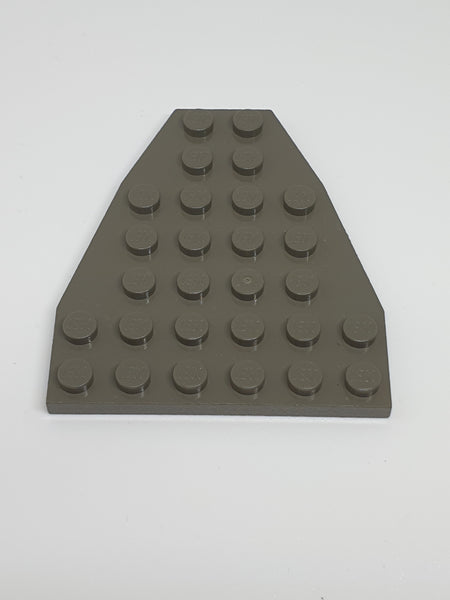 6x7 Flügelplatte/Boots-Bogen-Platte ohne Noppenkerben altdunkelgrau dark gray