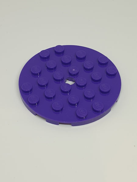 6x6 Rundplatte mit Loch lila dark purple