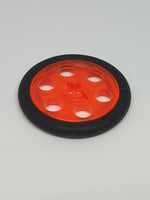 Technik Riemenscheibe (Pulley) mit Reifen transparent neonorange