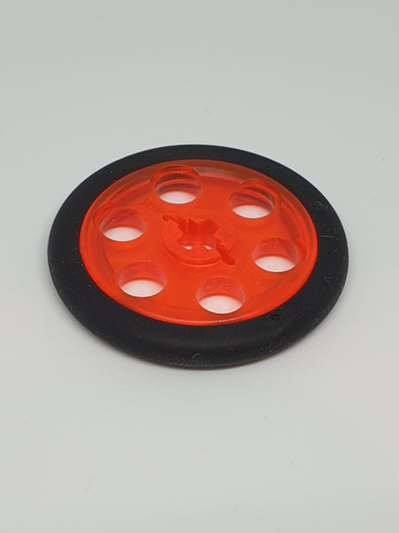 Technik Riemenscheibe (Pulley) mit Reifen transparent neonorange