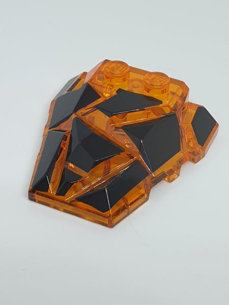 4x4 Keil gebrochen Polygon Oberseite bedruckt transparent orange