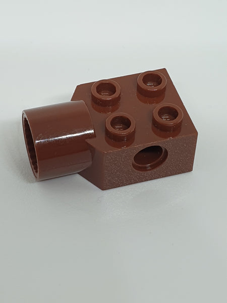 2x2 Technik Stein mit Pinloch und Rotations-Achse neubraun reddish brown