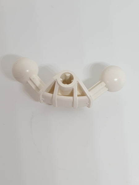 4x4x2 Bionicle Ball Joint 90° with 2 Ball Joint and Axle Hole weiß white