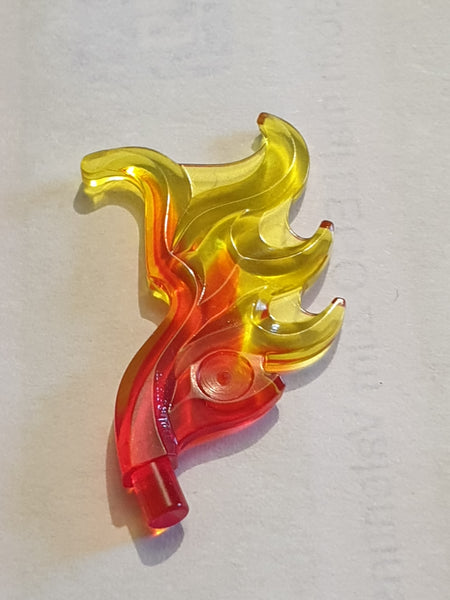 Flügel Flamme mit Stange geschwungen transparent rot