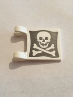 2x2 Fahne Flagge Banner mit 2 Clips bedruckt beidseitig with Skull and Crossbones (Jolly Roger) Pattern