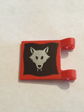 2x2 Fahne Flagge Banner mit 2 Clips bedruckt beidseitig with Wolfpack Pattern