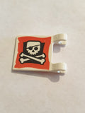 2x2 Fahne Flagge Banner mit 2 Clips bedruckt beidseitig with Skull and Crossbones (Eyepatch) Pattern