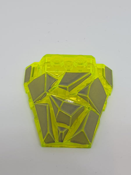 4x4 Keil gebrochen Polygon Oberseite bedruckt transparent neongrün