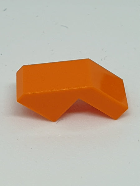 1x2 Halbbogenstein mit Kante ohne Noppen orange