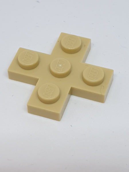3x3 Platte Kreuz beige tan