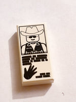 1x2 Fliese bedruckt with Hand Print and Cowboy Pattern