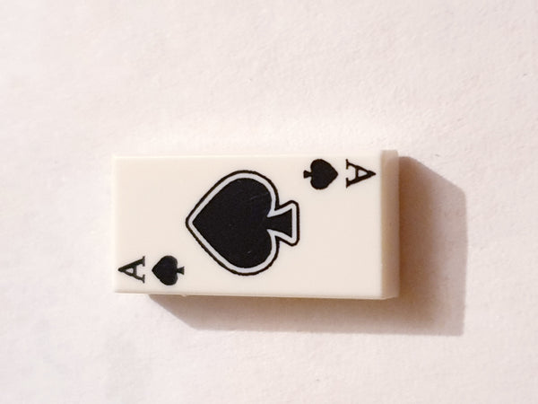 1x2 Fliese bedruckt with Playing Card Ace of Spades Pattern
