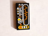 1x2 Fliese bedruckt with Silver, Orange, Yellow Circuitry & Display Pattern
